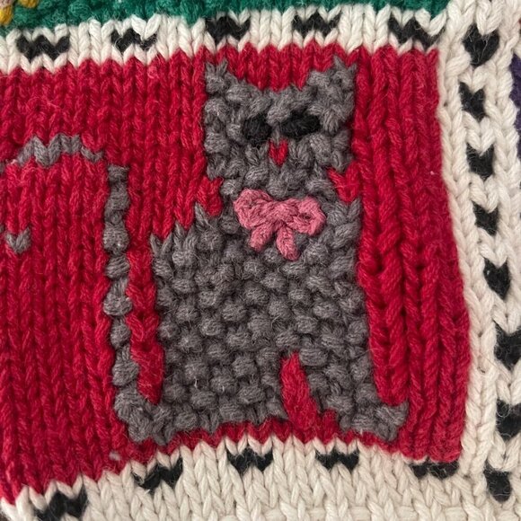 Vtg Northern Isles Hand Knit Cardigan Sweater Sz S Cottagecore Patchwork 90s - Picture 15 of 16